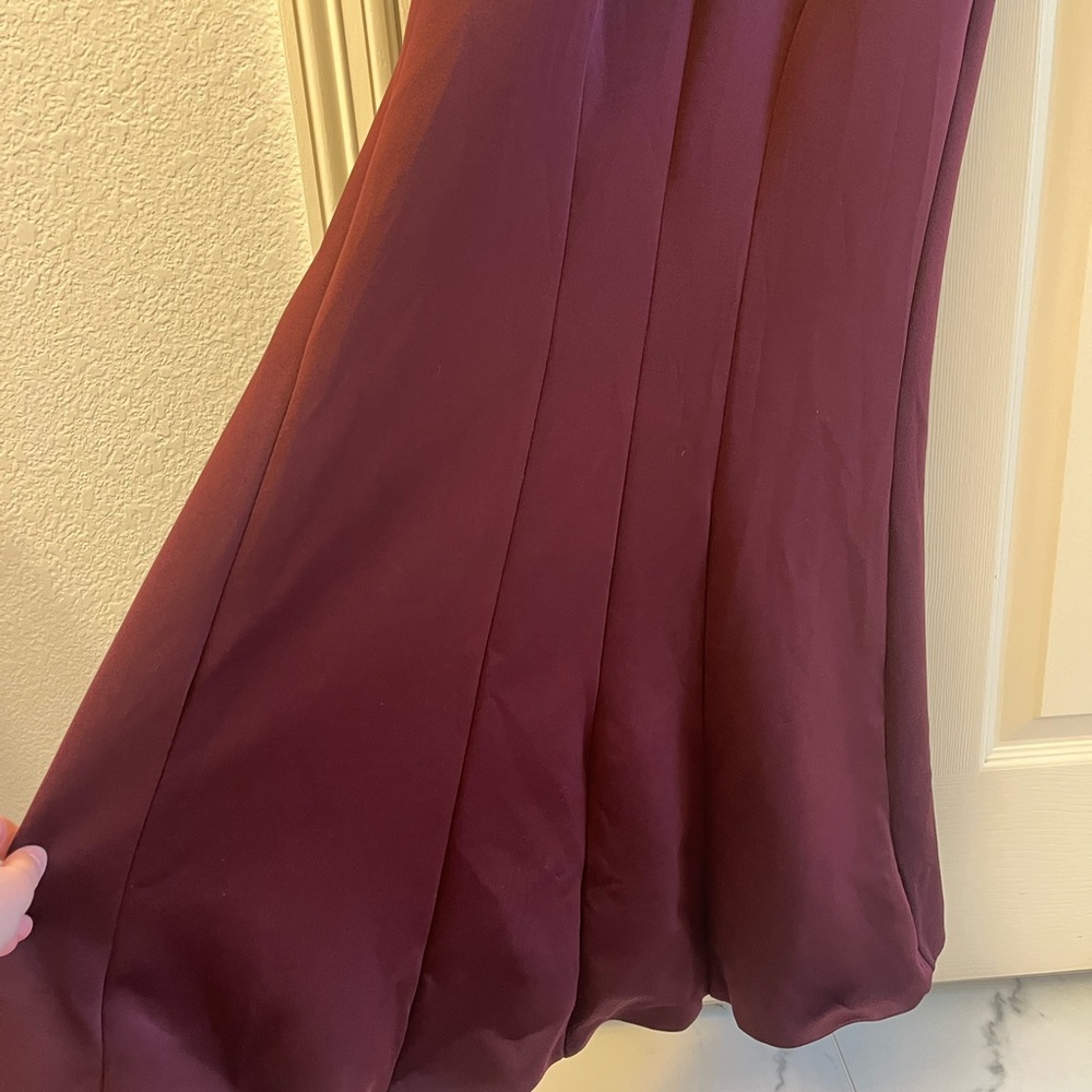 Burgundy “Emerald Sundae” thigh slit prom dress - Picture 14 of 16